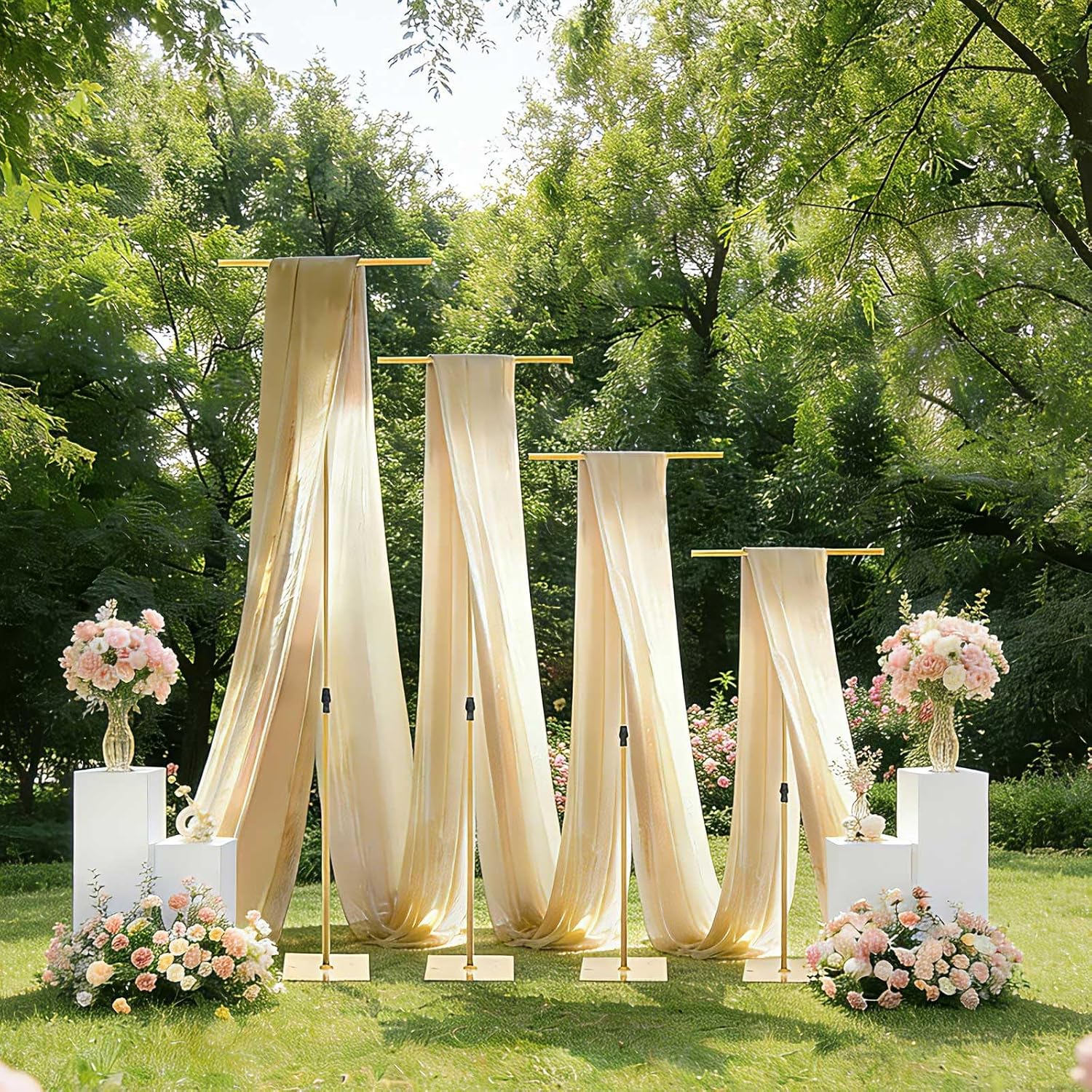 Wedding Support - 4pcs Gold 8FT Backdrop Stand Adjustable