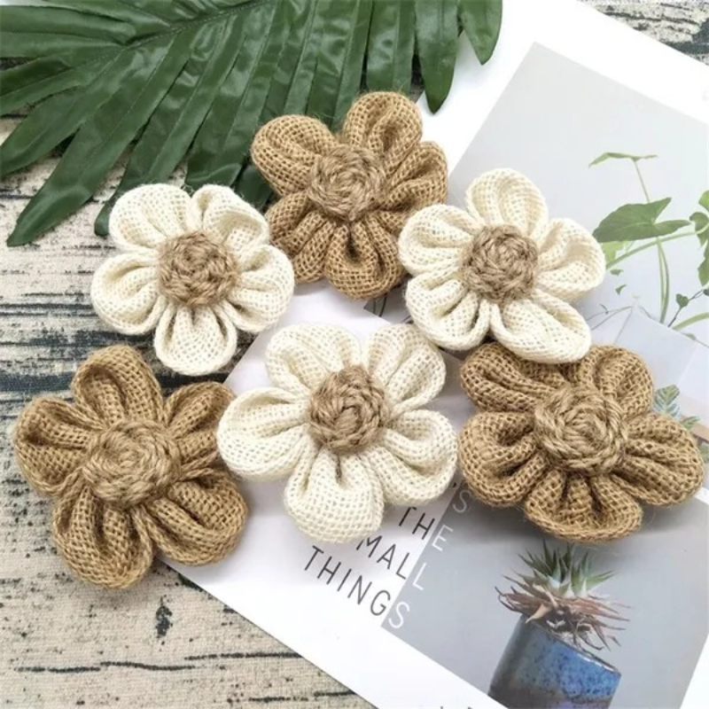 Wedding Supply Rentals - 10Pcs Handmade Natural Jute Burlap Hessian