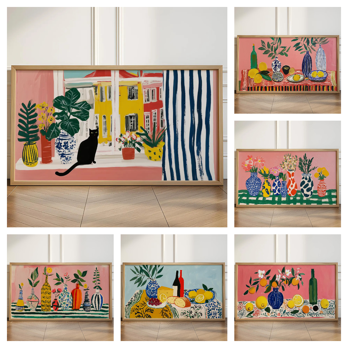 Flower Girl Basket - Matisse Series Abstract Black Cat &