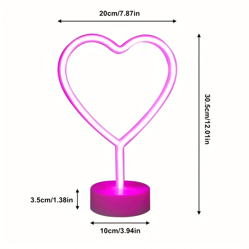 Heart shaped neon light, batte - Wedding Power Supply avis et prix