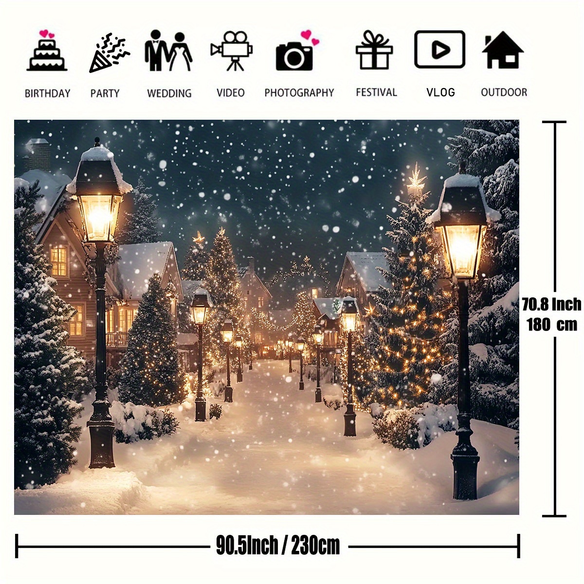 1 piece, winter village backgr - Wedding Power Supply avis et prix