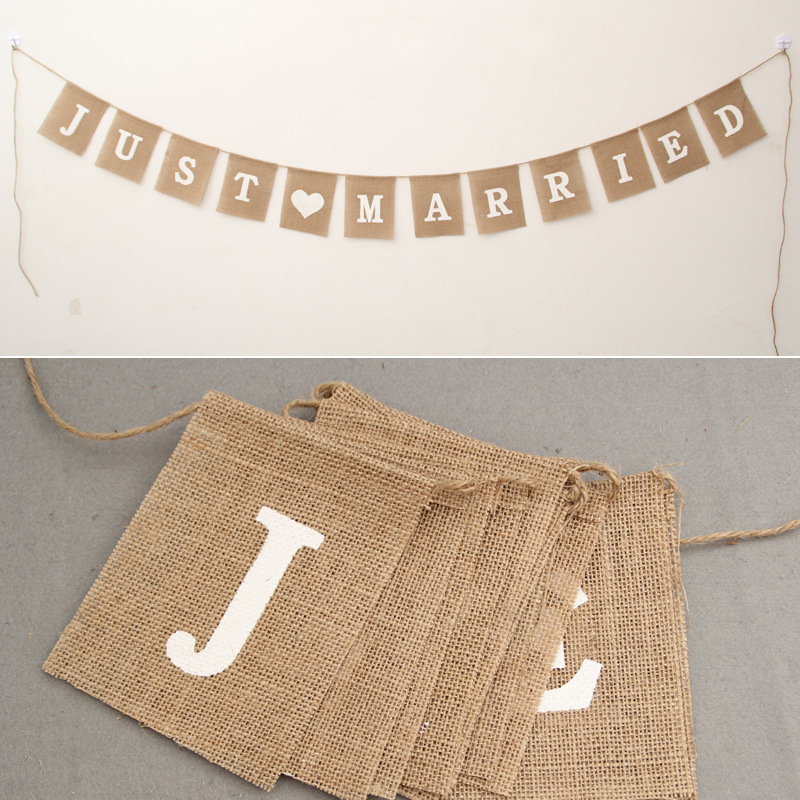 Jute Burlap Bunting Rustic Jus - Wedding Supply Rentals avis et prix