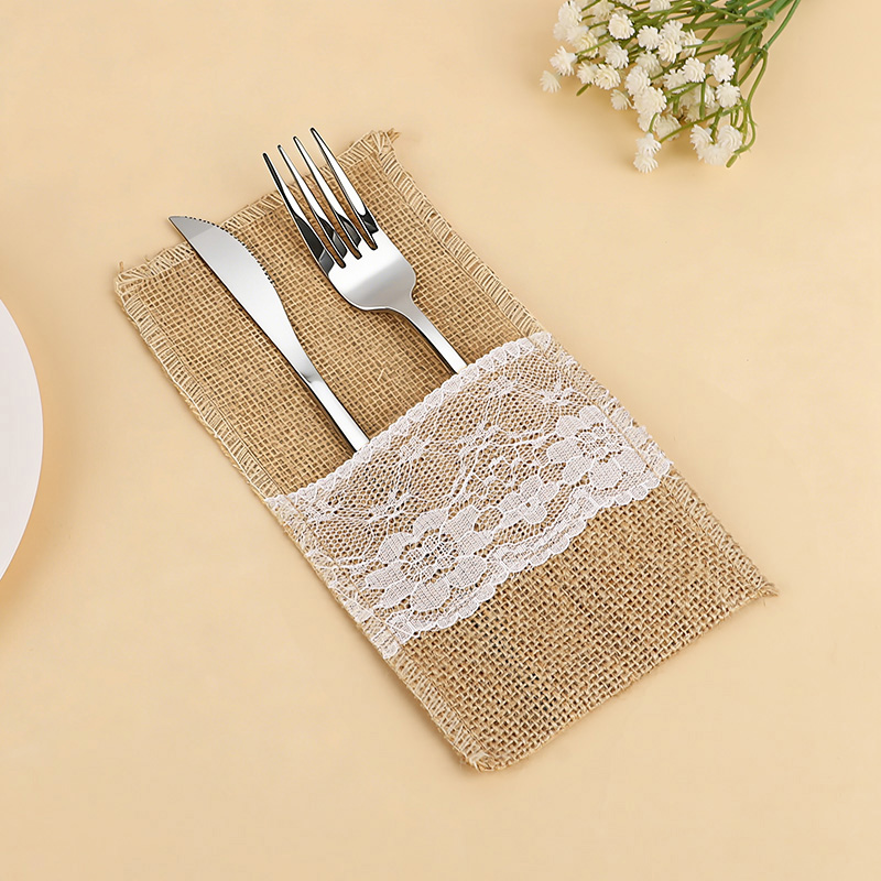 10/20/30pcs Burlap Cutlery Cov - Wedding Supply Rentals avis et prix