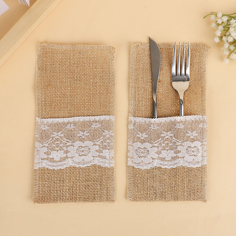 10/20/30pcs Burlap Cutlery Cov - Wedding Supply Rentals avis et prix