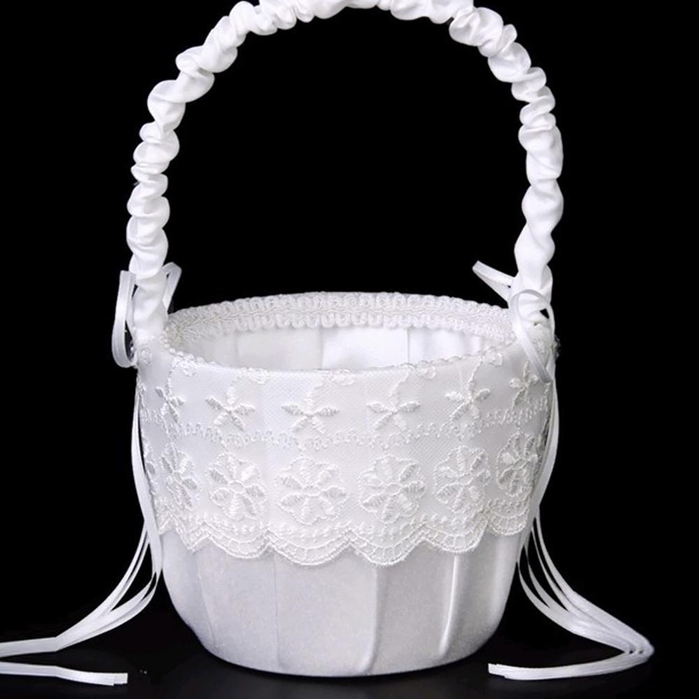 Romantic Flower Pearl Bowknot  - Flower Girl Basket avis et prix