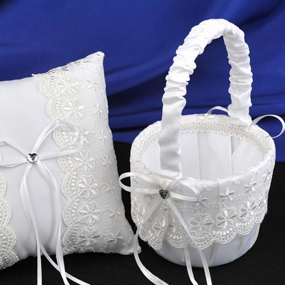 Romantic Flower Pearl Bowknot  - Flower Girl Basket avis et prix