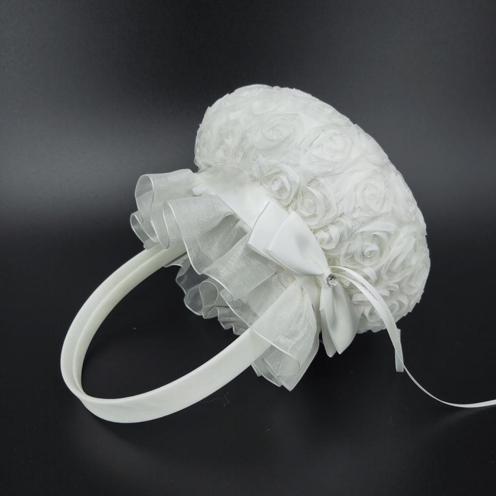 Romantic Flower Pearl Bowknot  - Flower Girl Basket avis et prix
