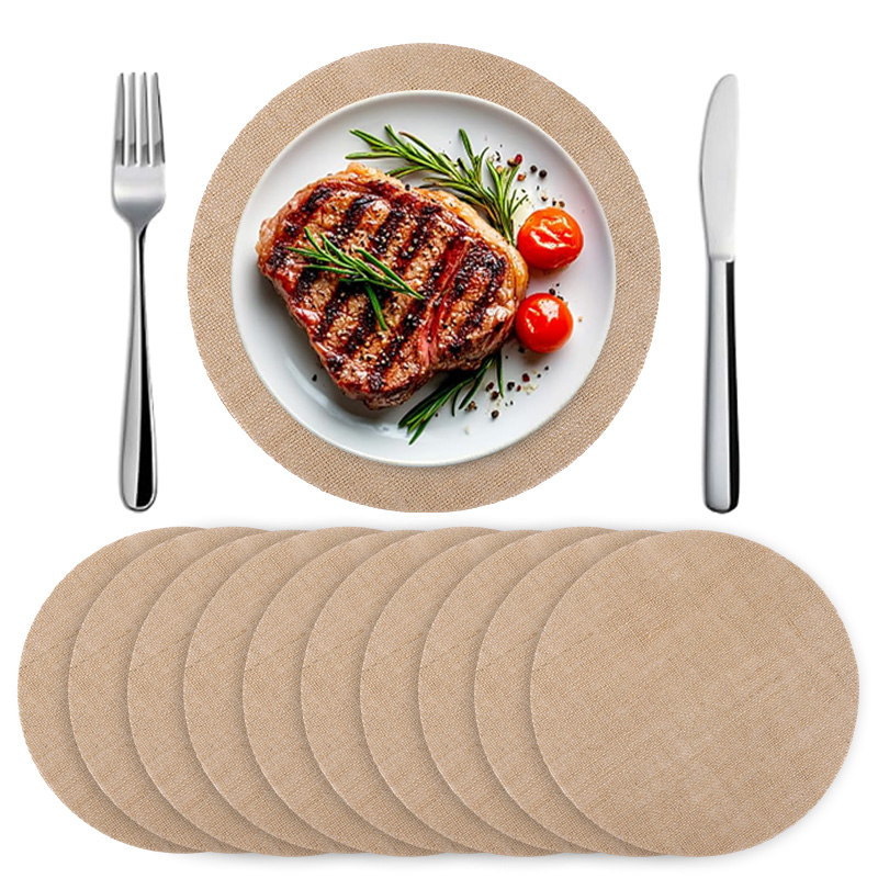 10/20Pcs Round Burlap Placemat - Wedding Supply Rentals avis et prix