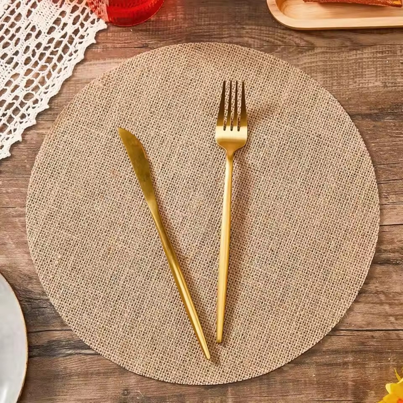 10/20Pcs Round Burlap Placemat - Wedding Supply Rentals avis et prix