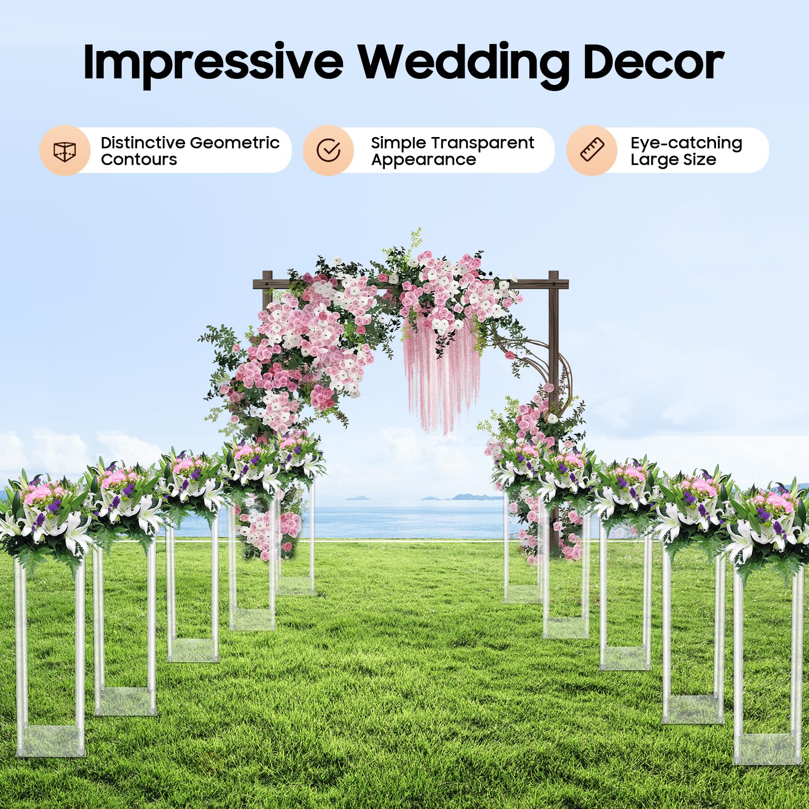 10 Pcs Acrylic Vase, Wedding C - Flower Girl Basket avis et prix