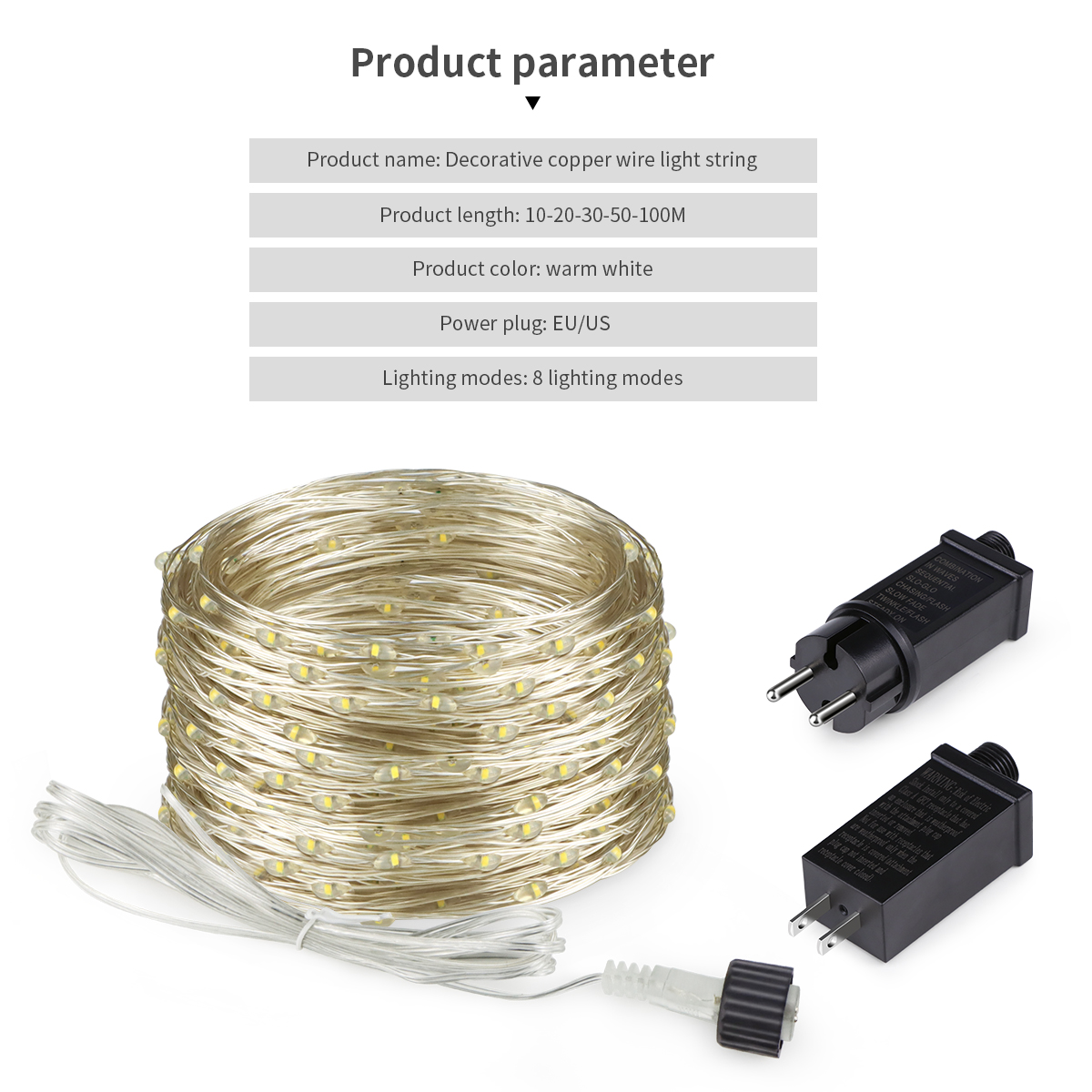 10M-100M LED String Fairy Ligh - Wedding Power Supply avis et prix