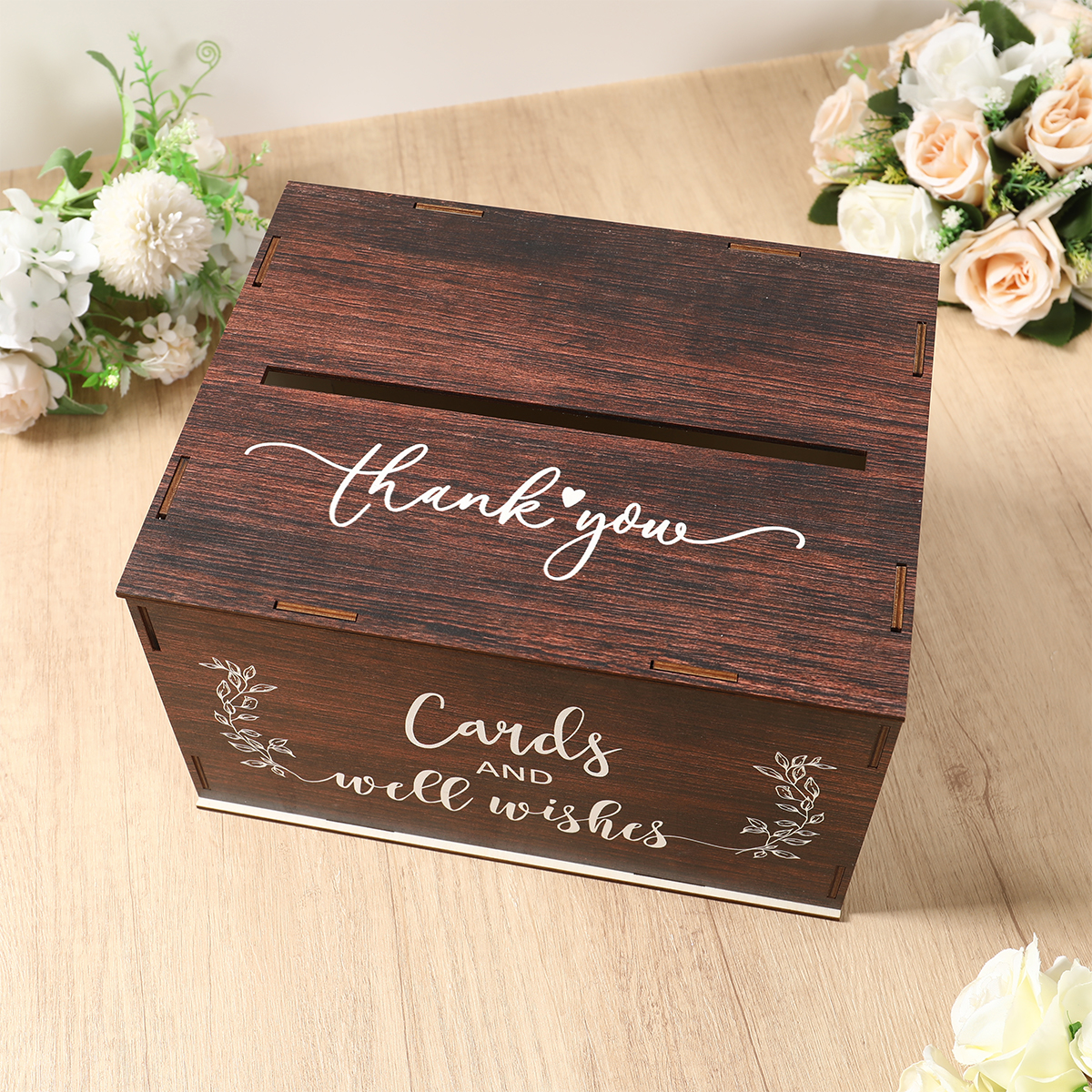 Wedding Card Box with Lid Wood - Wedding Supply Rentals avis et prix