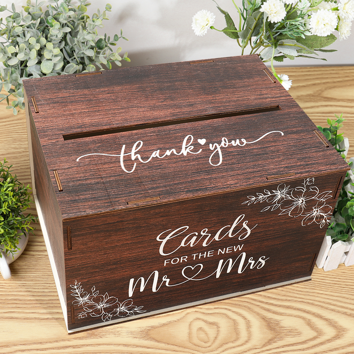 Wedding Card Box with Lid Wood - Wedding Supply Rentals avis et prix