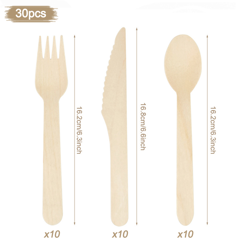 Disposable Wooden Spoon Fork K - Wedding Supply Rentals avis et prix