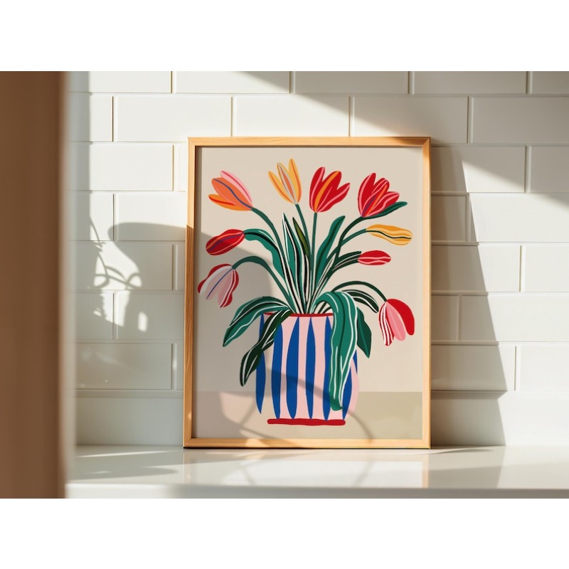 2pcs Tulip Flowers Canvas Wall - Flower Girl Basket avis et prix