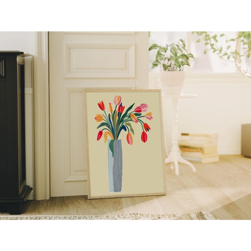 2pcs Tulip Flowers Canvas Wall - Flower Girl Basket avis et prix