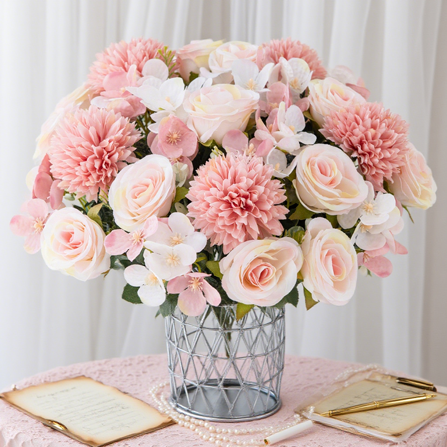 1/4pcs Artificial Flower Rose  - Flower Girl Basket avis et prix