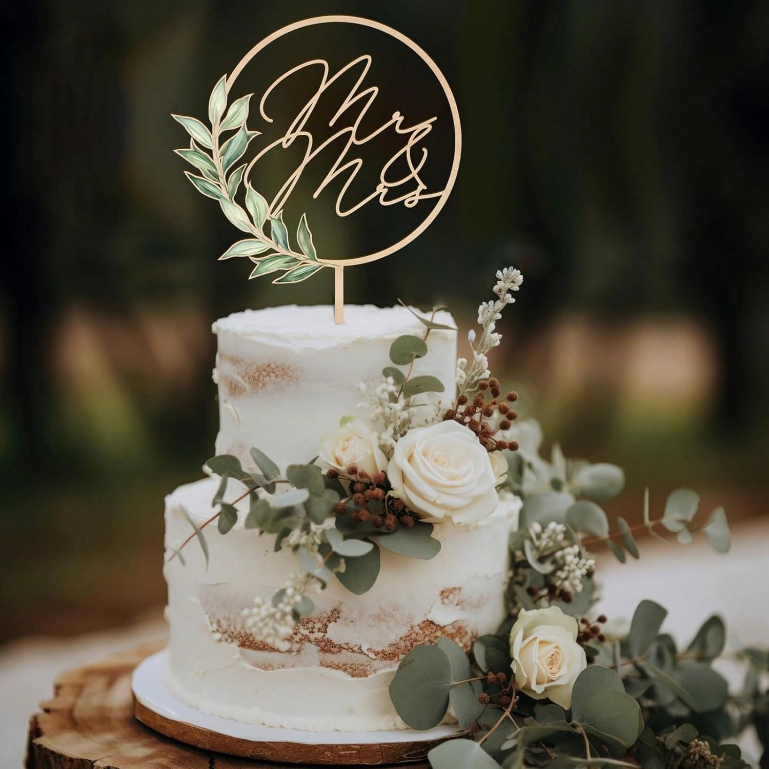3pcs Wooden Mr & Mrs Cake Topp - Wedding Supply Rentals avis et prix