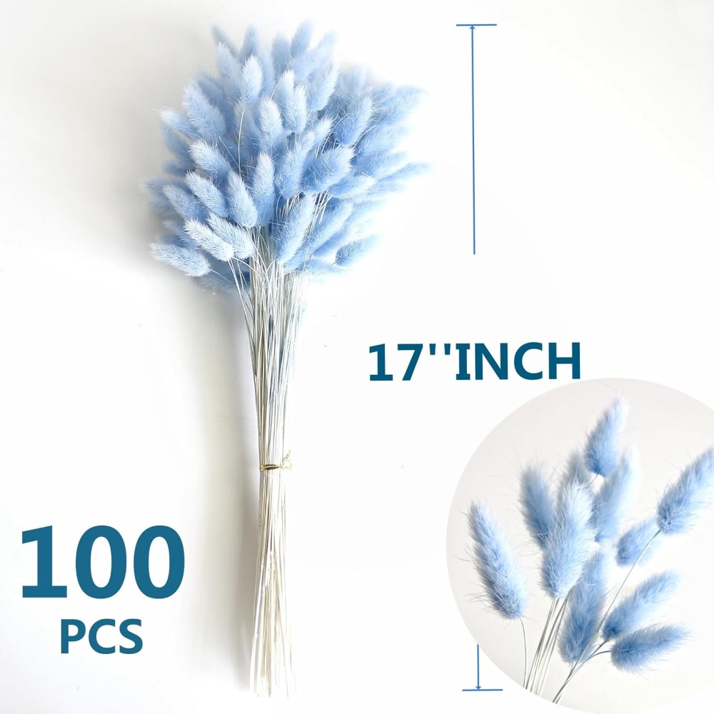 100PCS Blue Hare's-tail Grass  - Flower Girl Basket avis et prix