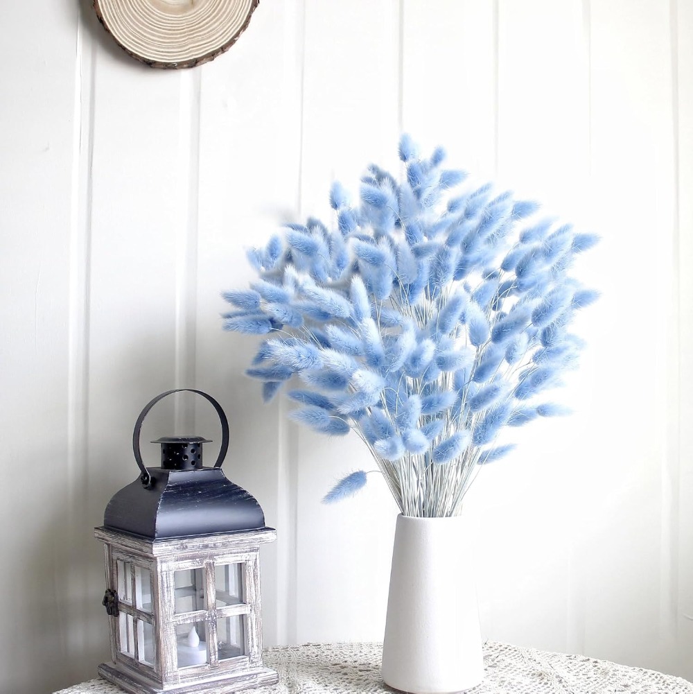 100PCS Blue Hare's-tail Grass  - Flower Girl Basket avis et prix