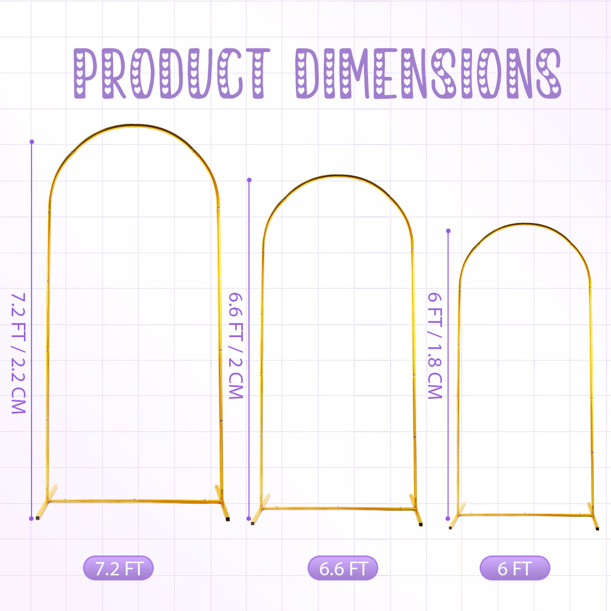 3Pack Golden Metal Arch Kits,  - Wedding Support avis et prix