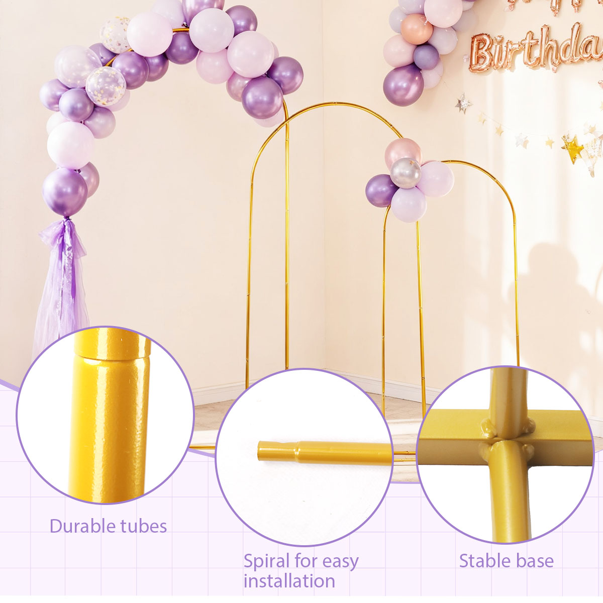 3Pack Golden Metal Arch Kits,  - Wedding Support avis et prix